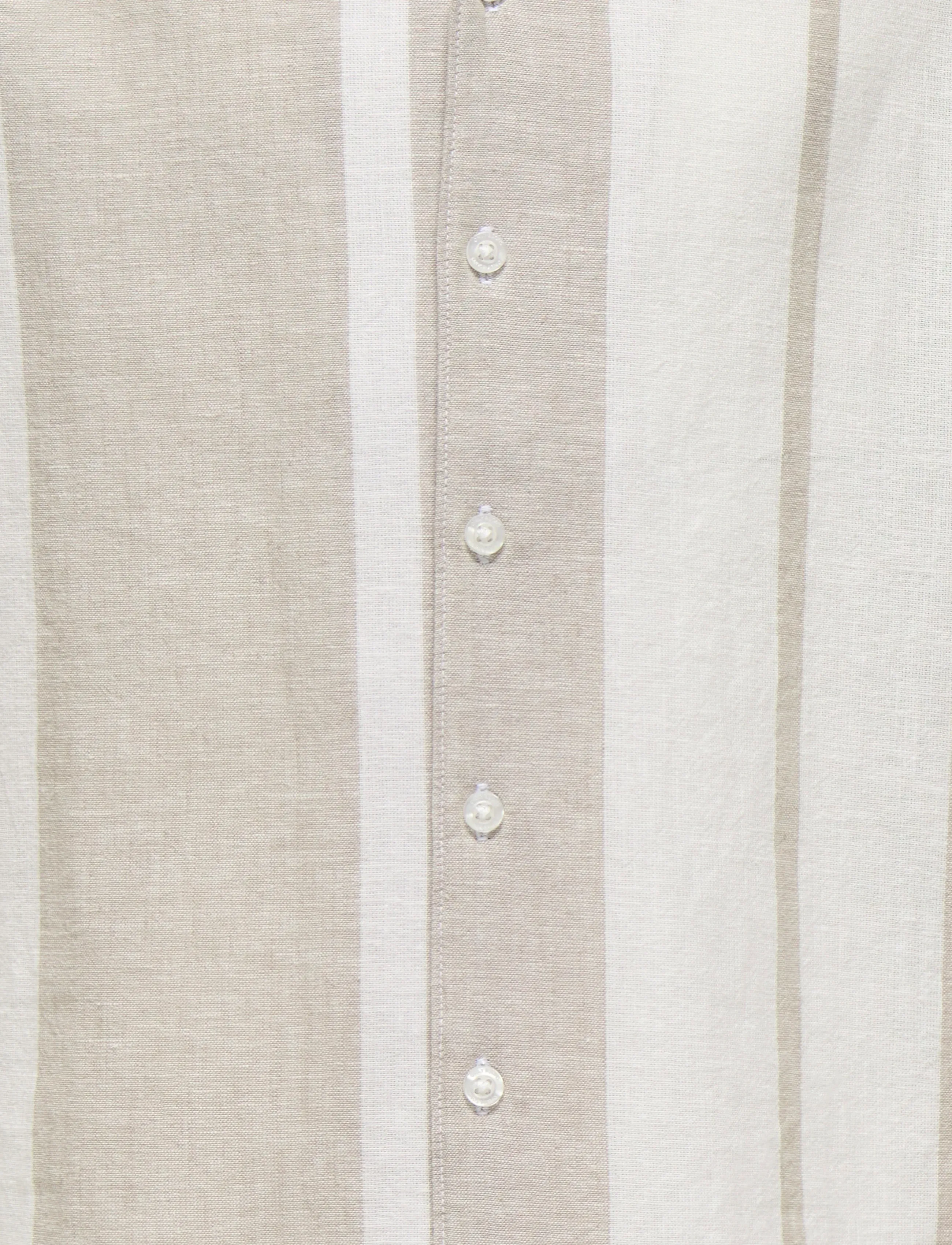 ONLY & SONS - OSJCAIDEN LIFE SS STRIPE LINEN RESORT WV - krekli ar īsām piedurknēm - vintage khaki - 2