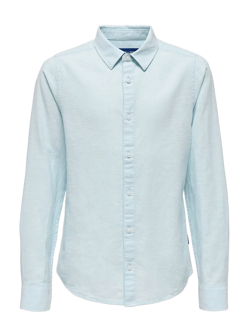 ONLY & SONS - OSJCAIDEN LIFE LS LINEN SHIRT WN NOOS - langærmede skjorter - cashmere blue - 0
