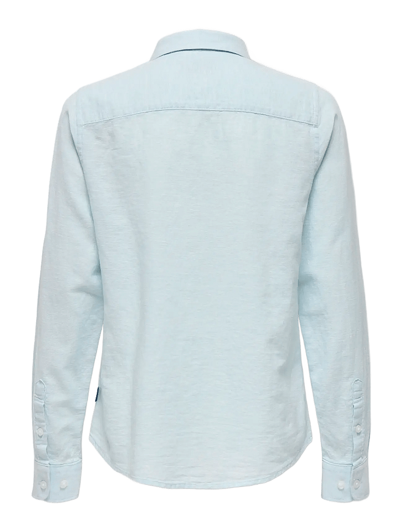 ONLY & SONS - OSJCAIDEN LIFE LS LINEN SHIRT WN NOOS - langærmede skjorter - cashmere blue - 1