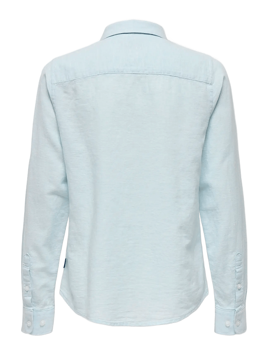 ONLY & SONS - OSJCAIDEN LIFE LS LINEN SHIRT WN NOOS - langærmede skjorter - cashmere blue - 1