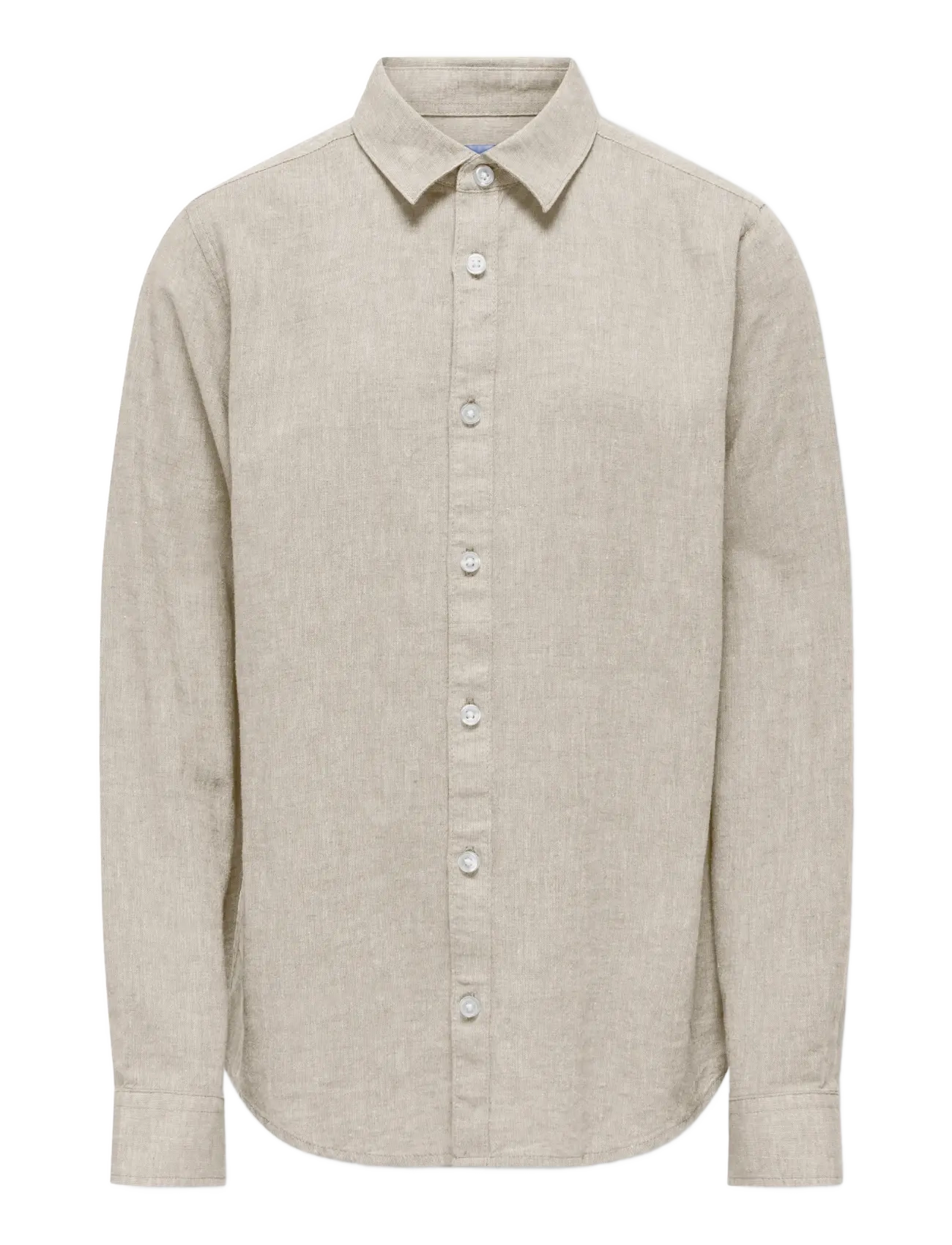 ONLY & SONS OSJCAIDEN LIFE LS LINEN SHIRT WN NOOS - ONLY & SONS - CHINCHILLA / beige