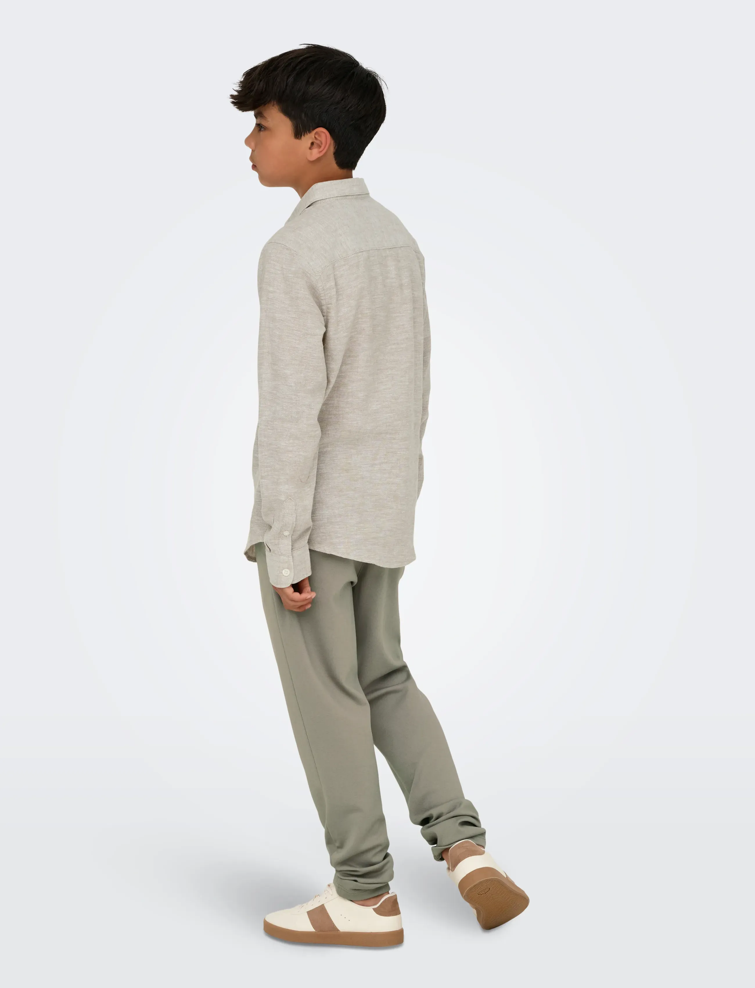 ONLY & SONS - OSJCAIDEN LIFE LS LINEN SHIRT WN NOOS - chemises à manches longues - chinchilla - 2