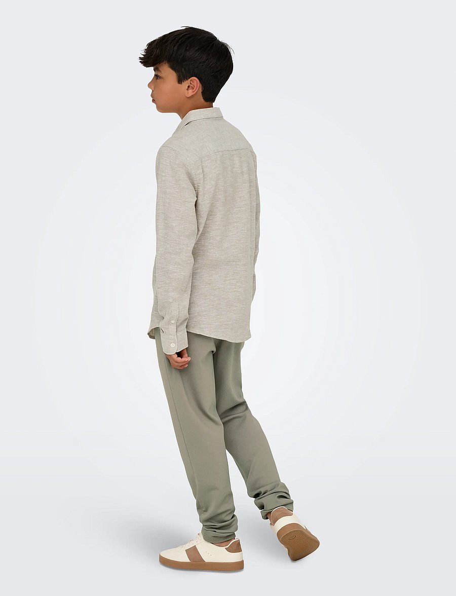 ONLY & SONS - OSJCAIDEN LIFE LS LINEN SHIRT WN NOOS - chemises à manches longues - chinchilla - 2