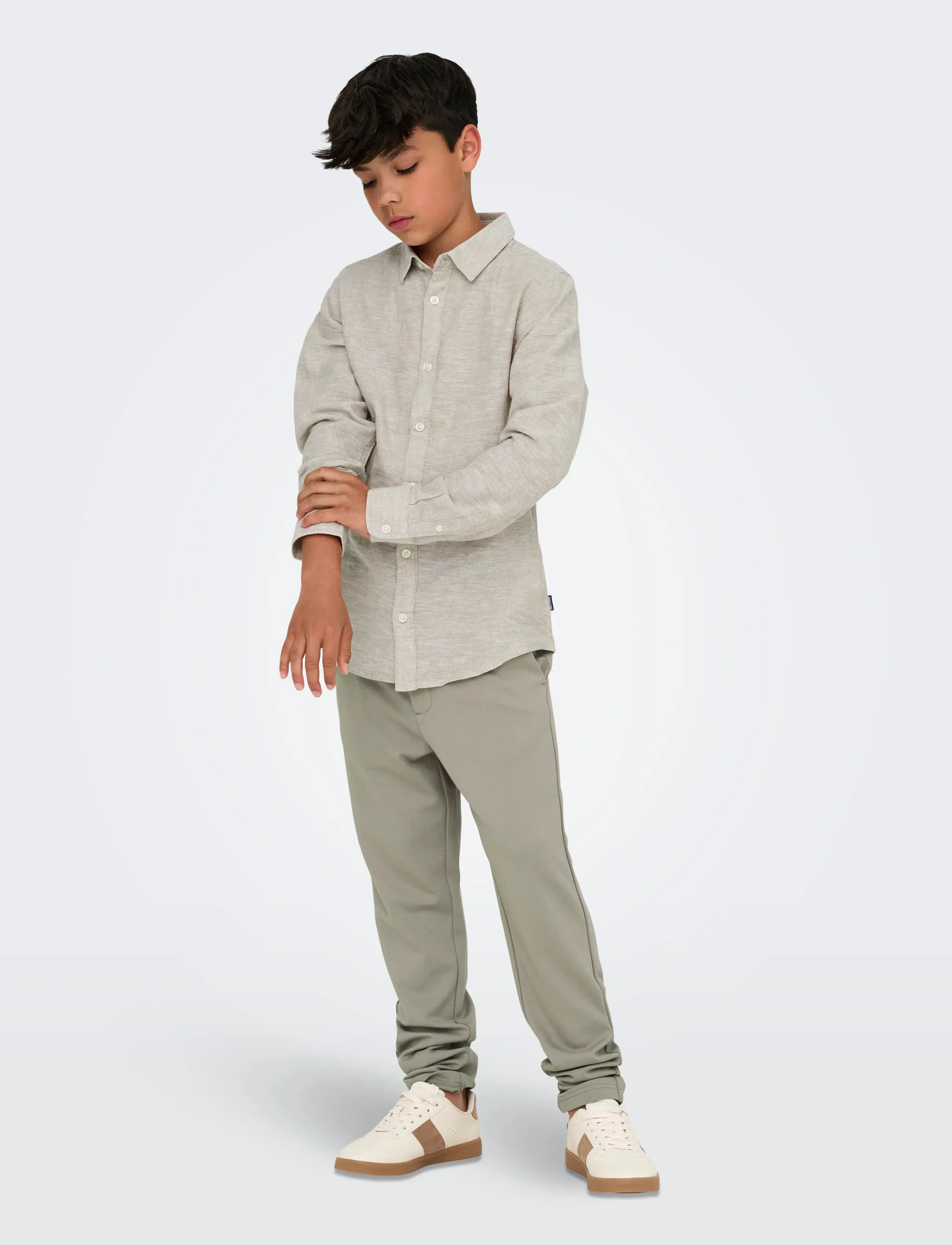 ONLY & SONS - OSJCAIDEN LIFE LS LINEN SHIRT WN NOOS - chemises à manches longues - chinchilla - 3