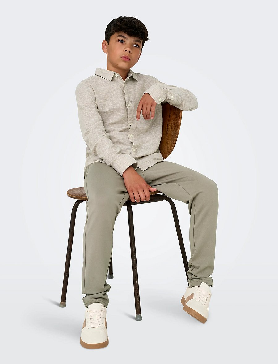 ONLY & SONS - OSJCAIDEN LIFE LS LINEN SHIRT WN NOOS - chemises à manches longues - chinchilla - 4