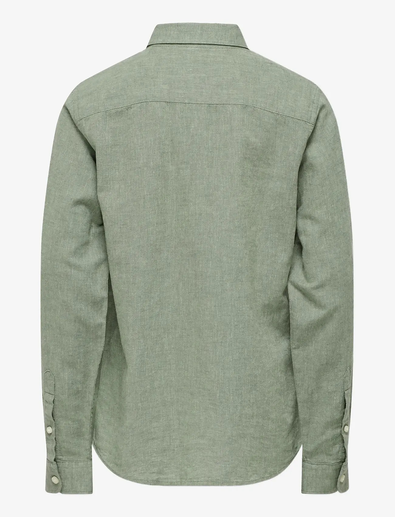 ONLY & SONS - OSJCAIDEN LIFE LS LINEN SHIRT WN NOOS - langærmede skjorter - swamp - 2