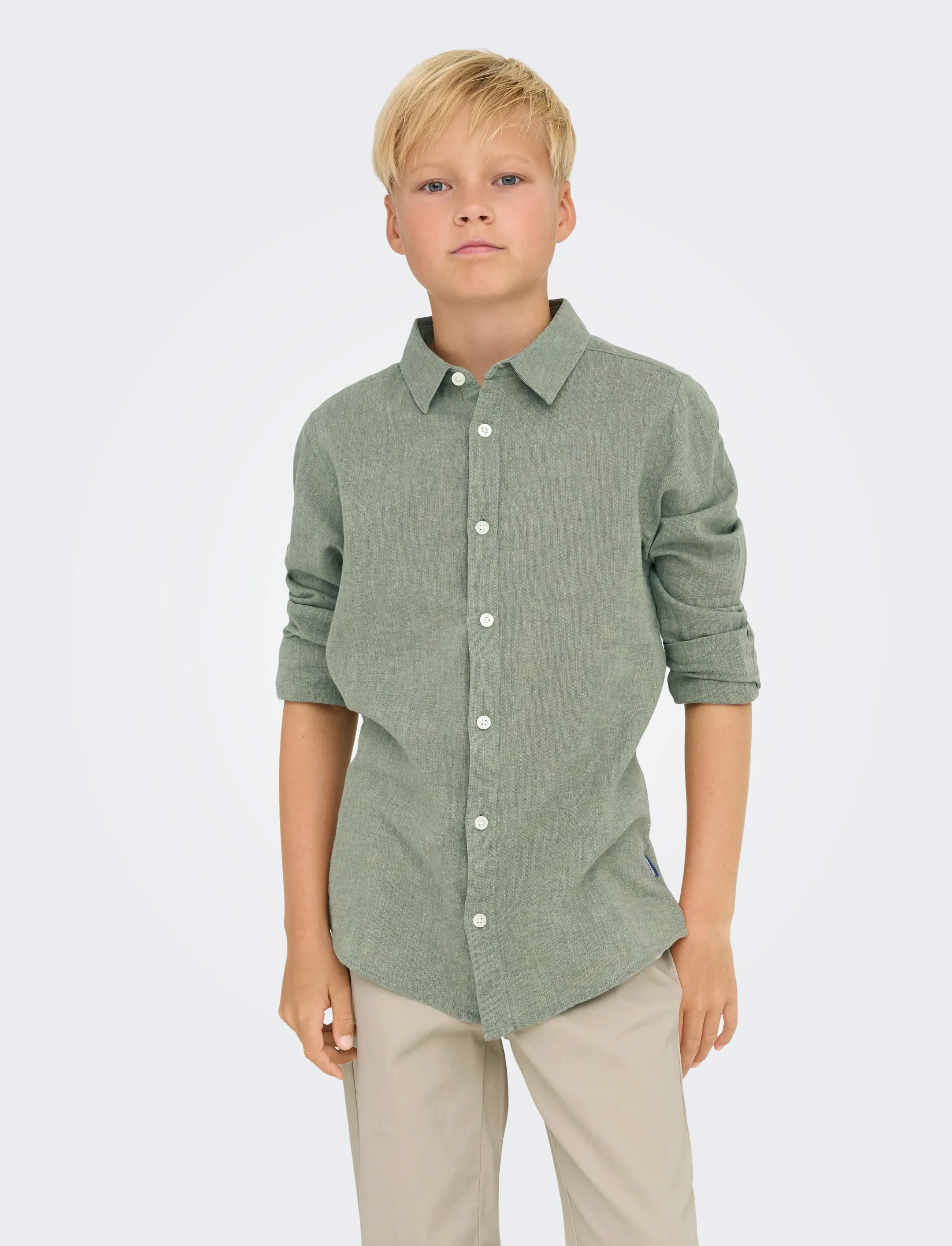 ONLY & SONS OSJCAIDEN LIFE LS LINEN SHIRT WN NOOS - Langærmede skjorter - SWAMP / green