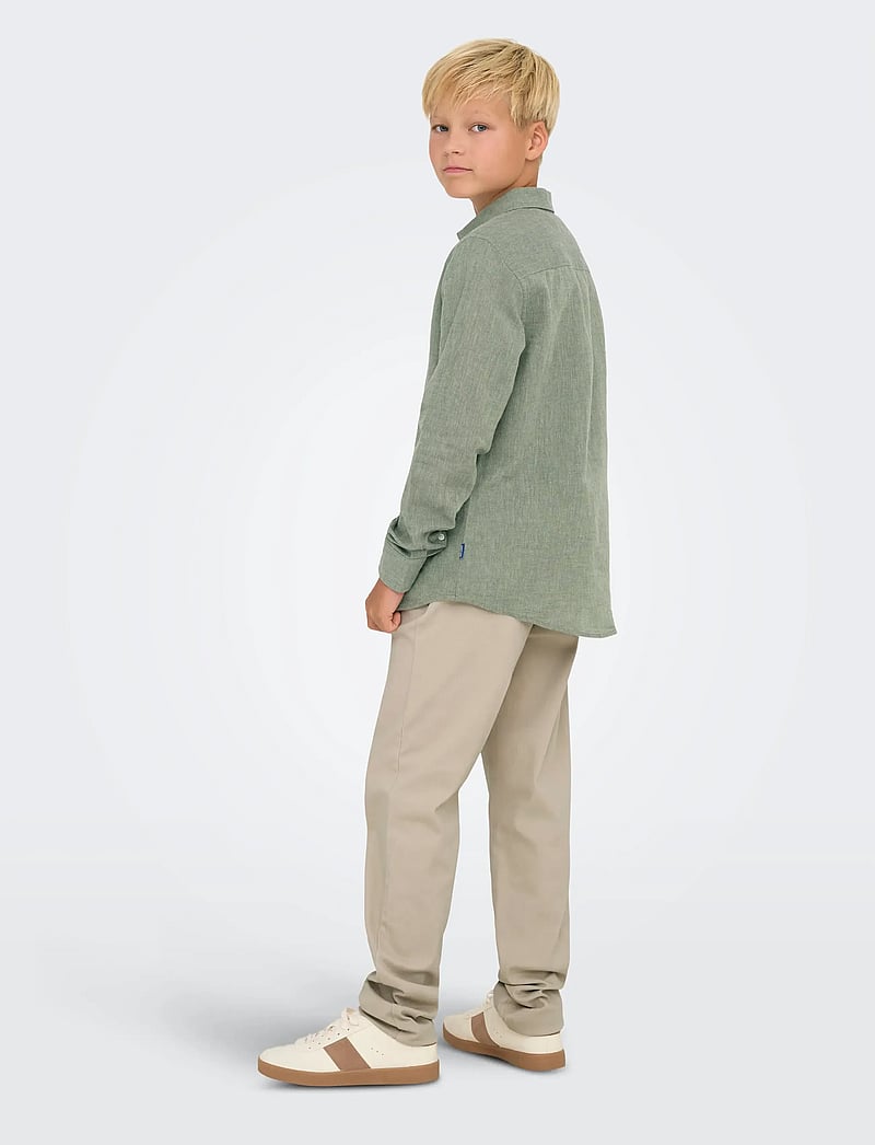 ONLY & SONS - OSJCAIDEN LIFE LS LINEN SHIRT WN NOOS - langærmede skjorter - swamp - 3