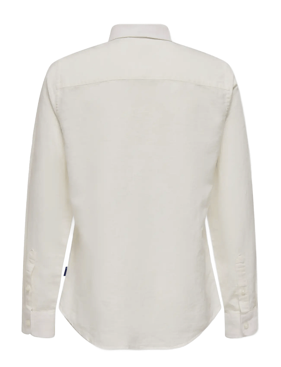 ONLY & SONS - OSJCAIDEN LIFE LS LINEN SHIRT WN NOOS - langærmede skjorter - white - 2