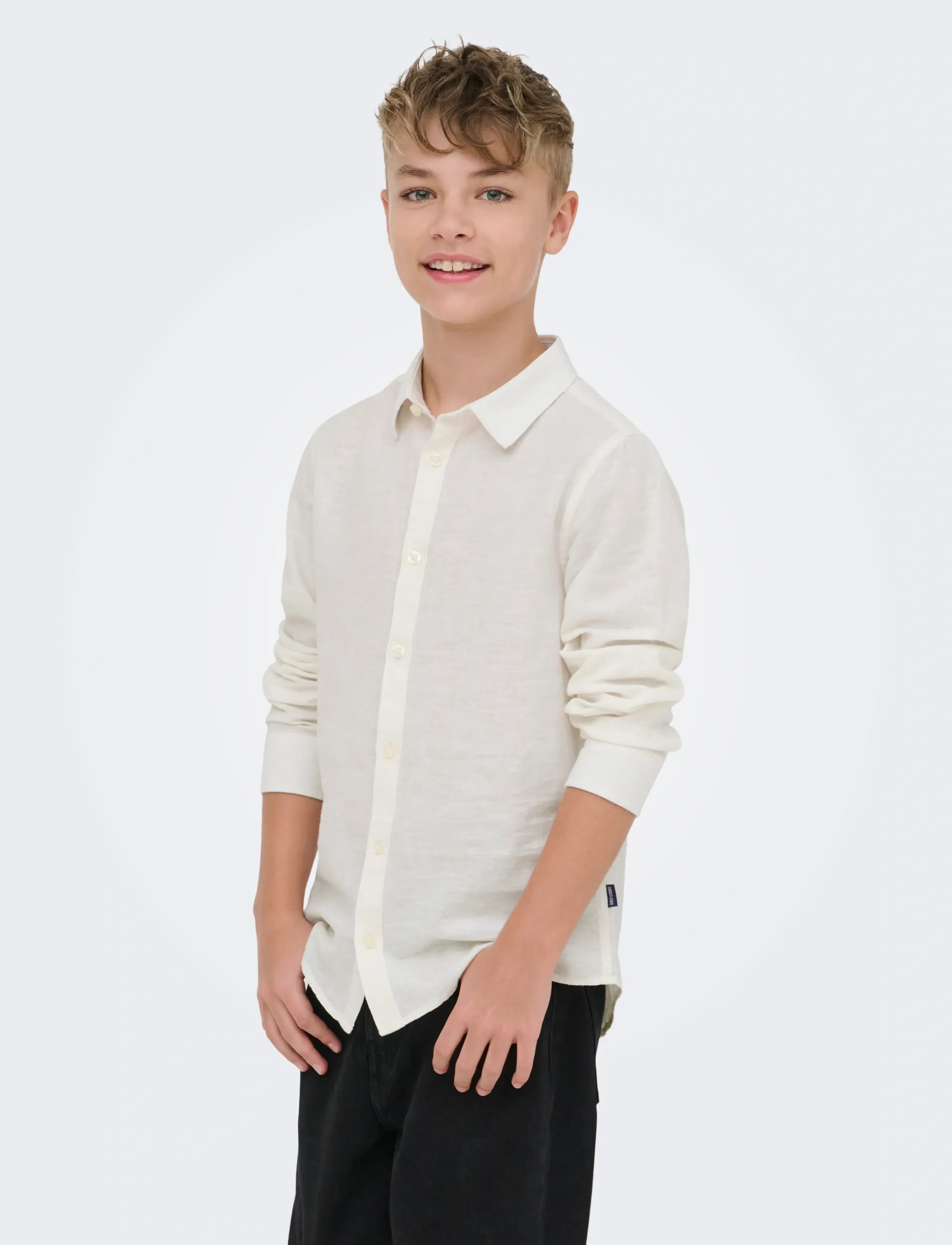 ONLY & SONS OSJCAIDEN LIFE LS LINEN SHIRT WN NOOS - Langærmede skjorter - WHITE / cream