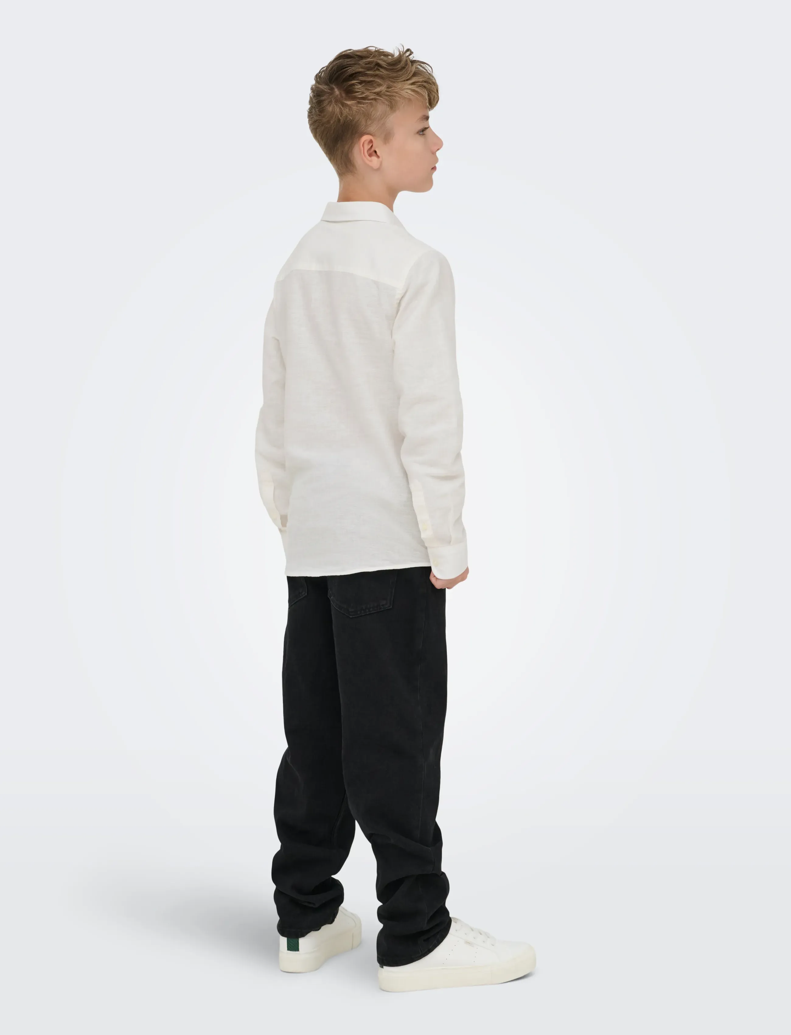 ONLY & SONS - OSJCAIDEN LIFE LS LINEN SHIRT WN NOOS - langærmede skjorter - white - 3