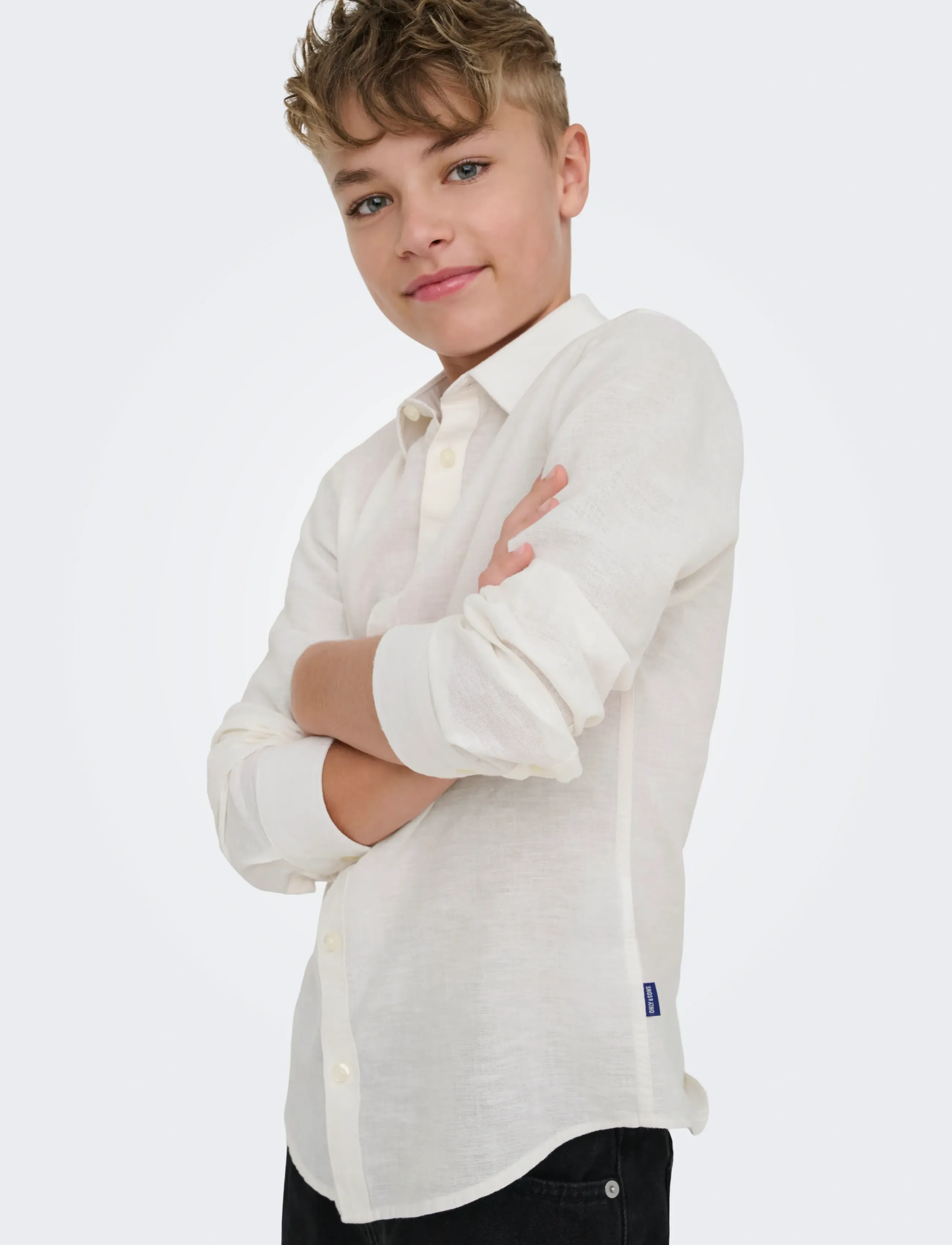 ONLY & SONS - OSJCAIDEN LIFE LS LINEN SHIRT WN NOOS - langærmede skjorter - white - 5