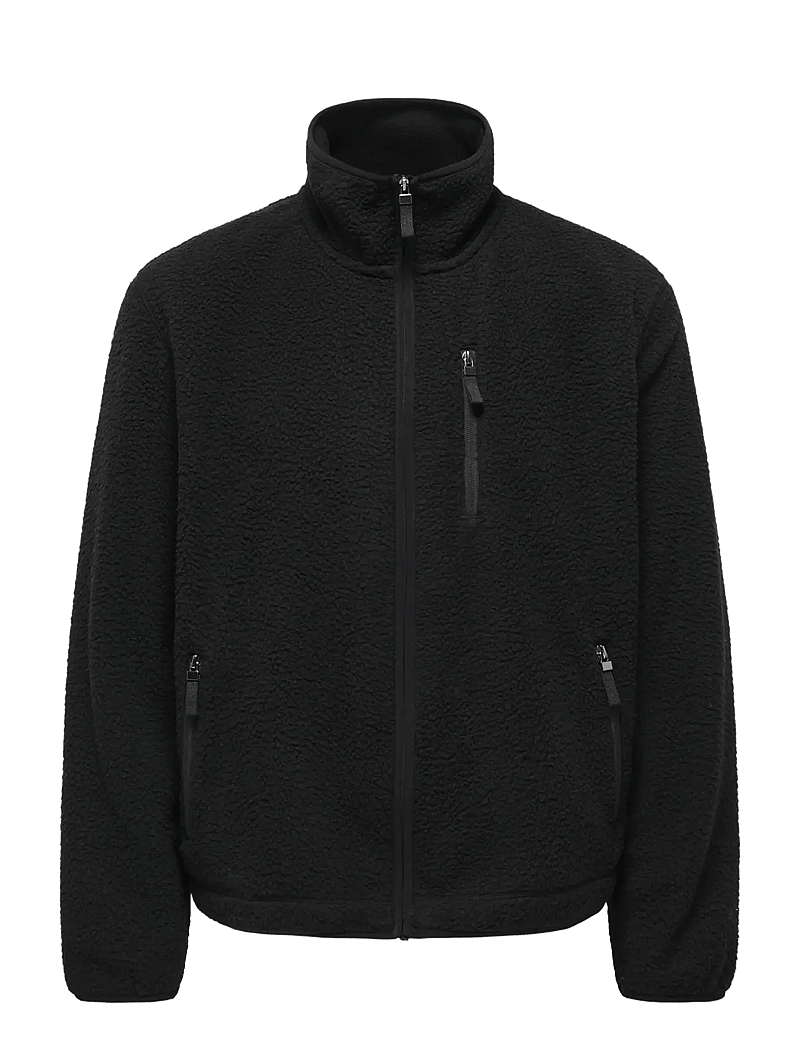 ONLY & SONS - ONSSEB LIFE SHERPA JACKET OTW - frühlingsjacken - black - 1