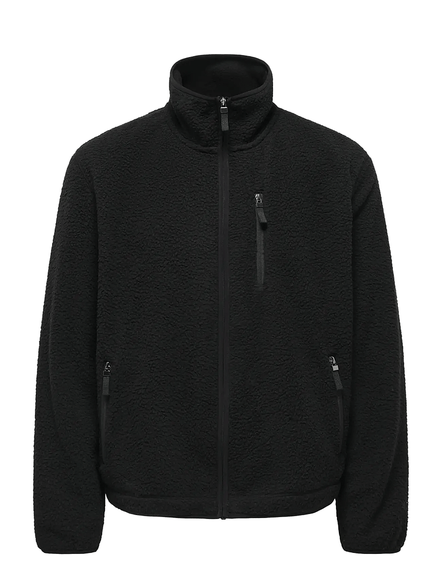 ONLY & SONS - ONSSEB LIFE SHERPA JACKET OTW - frühlingsjacken - black - 1