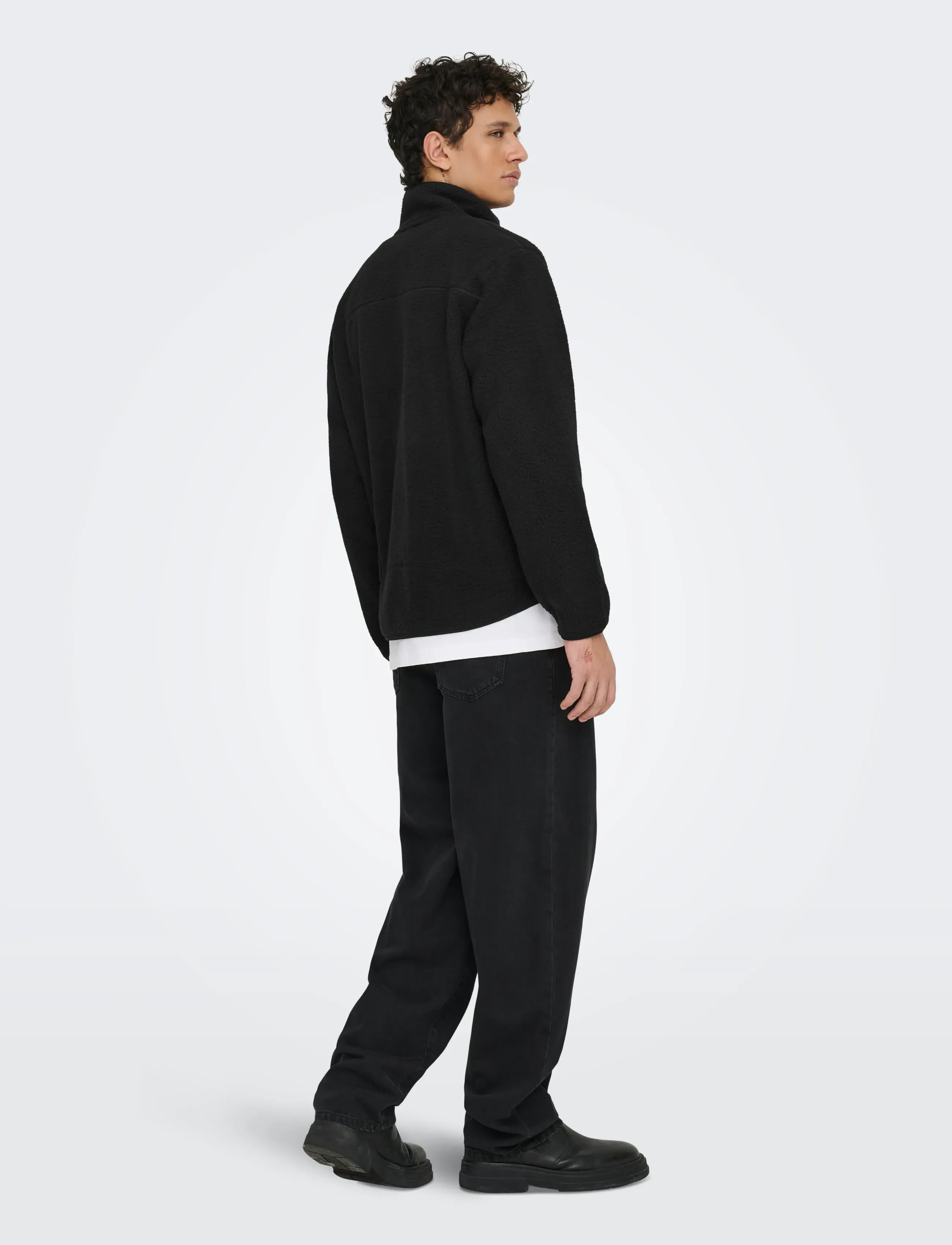 ONLY & SONS - ONSSEB LIFE SHERPA JACKET OTW - forårsjakker - black - 3