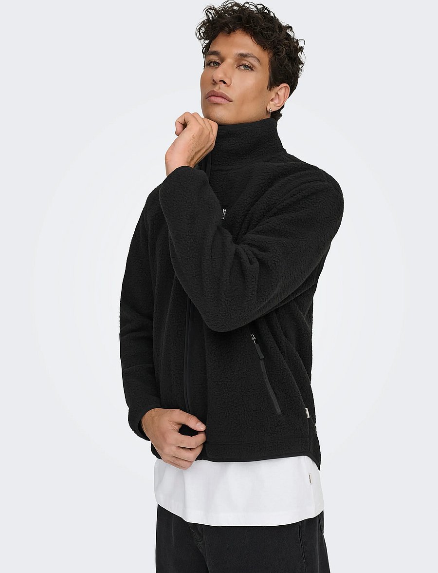 ONLY & SONS - ONSSEB LIFE SHERPA JACKET OTW - frühlingsjacken - black - 4