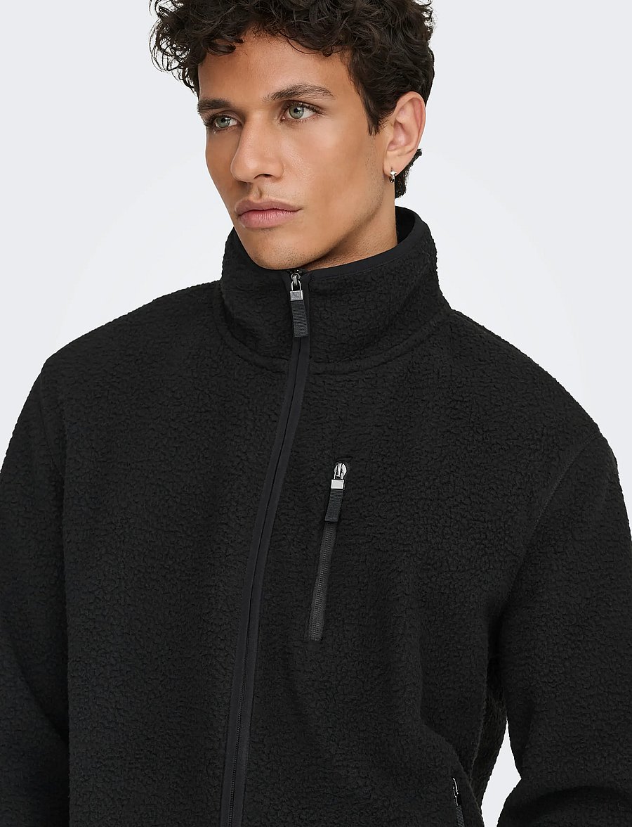 ONLY & SONS - ONSSEB LIFE SHERPA JACKET OTW - frühlingsjacken - black - 5