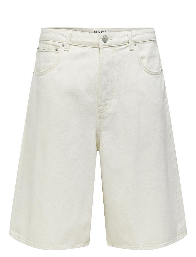 ONLY & SONS - ONSCARL BALLOON ECRU 4145 PIM DNM SHORTS - lühikesed teksapüksid - ecru - 0