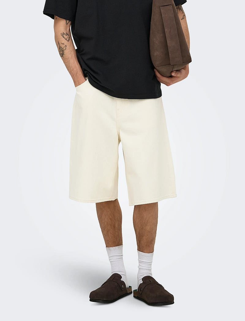ONLY & SONS - ONSCARL BALLOON ECRU 4145 PIM DNM SHORTS - jorts - ecru - 0