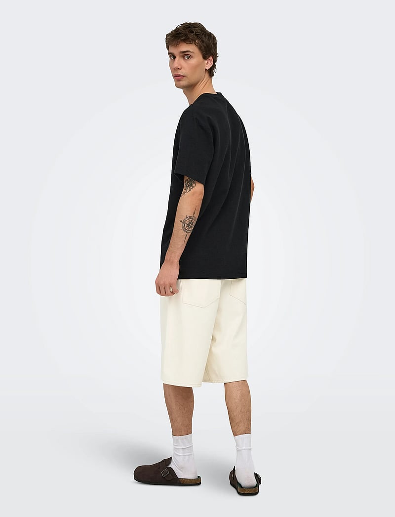 ONLY & SONS - ONSCARL BALLOON ECRU 4145 PIM DNM SHORTS - jorts - ecru - 3