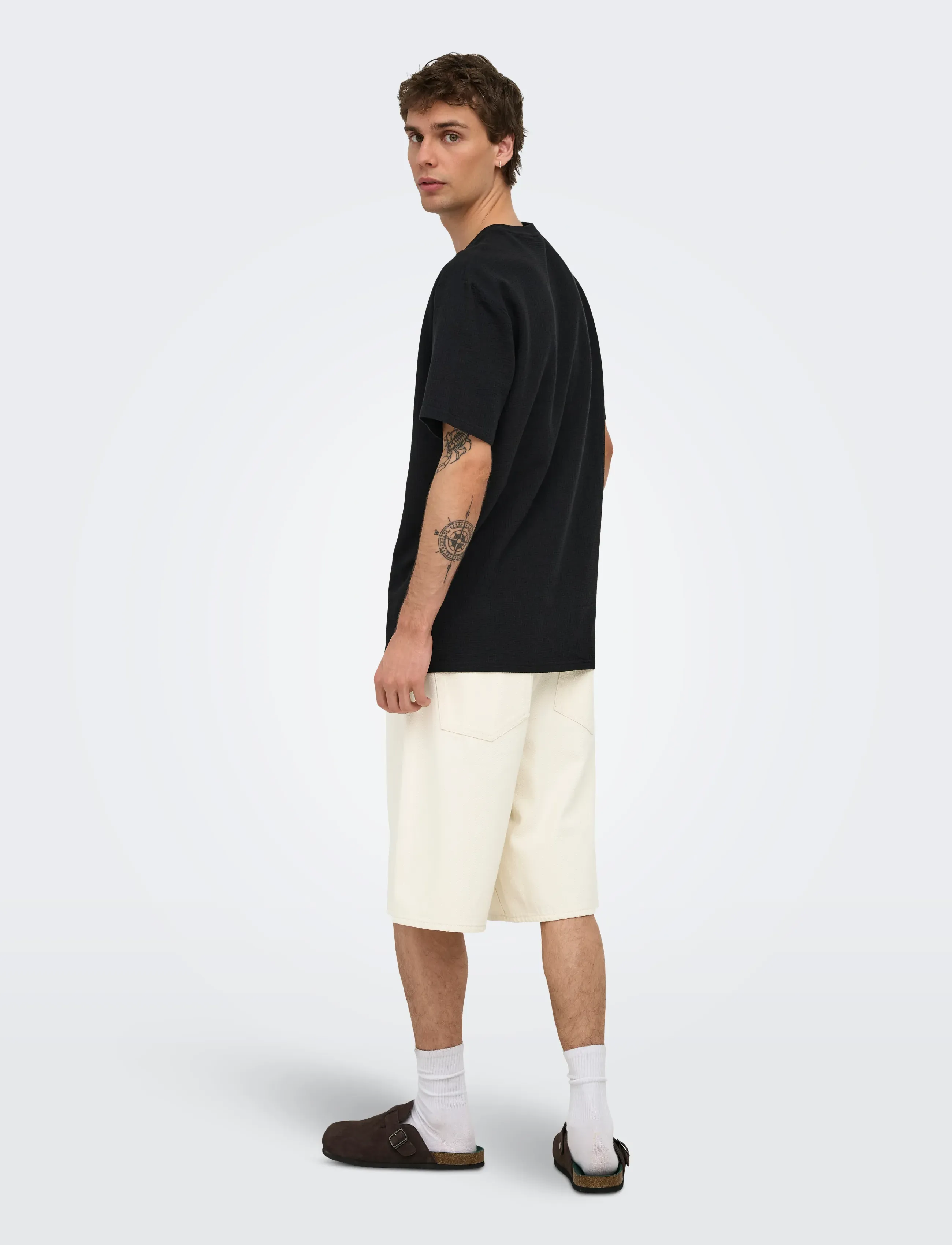 ONLY & SONS - ONSCARL BALLOON ECRU 4145 PIM DNM SHORTS - jorts - ecru - 3