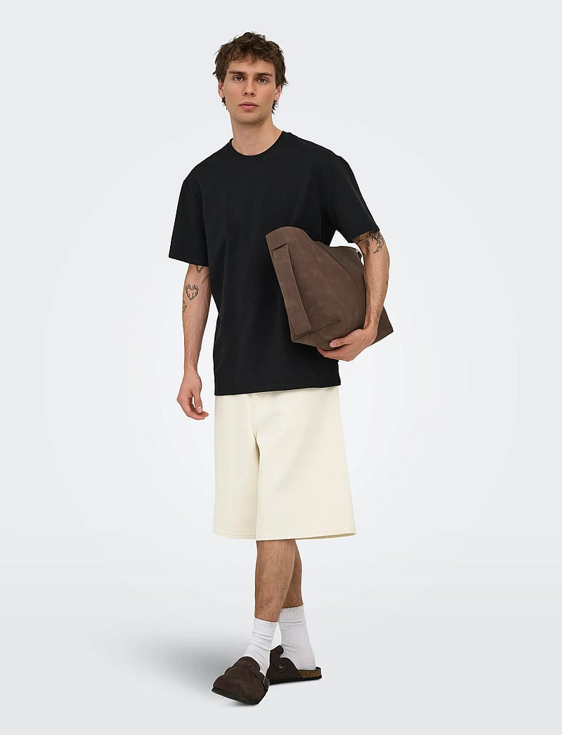 ONLY & SONS - ONSCARL BALLOON ECRU 4145 PIM DNM SHORTS - jorts - ecru - 4