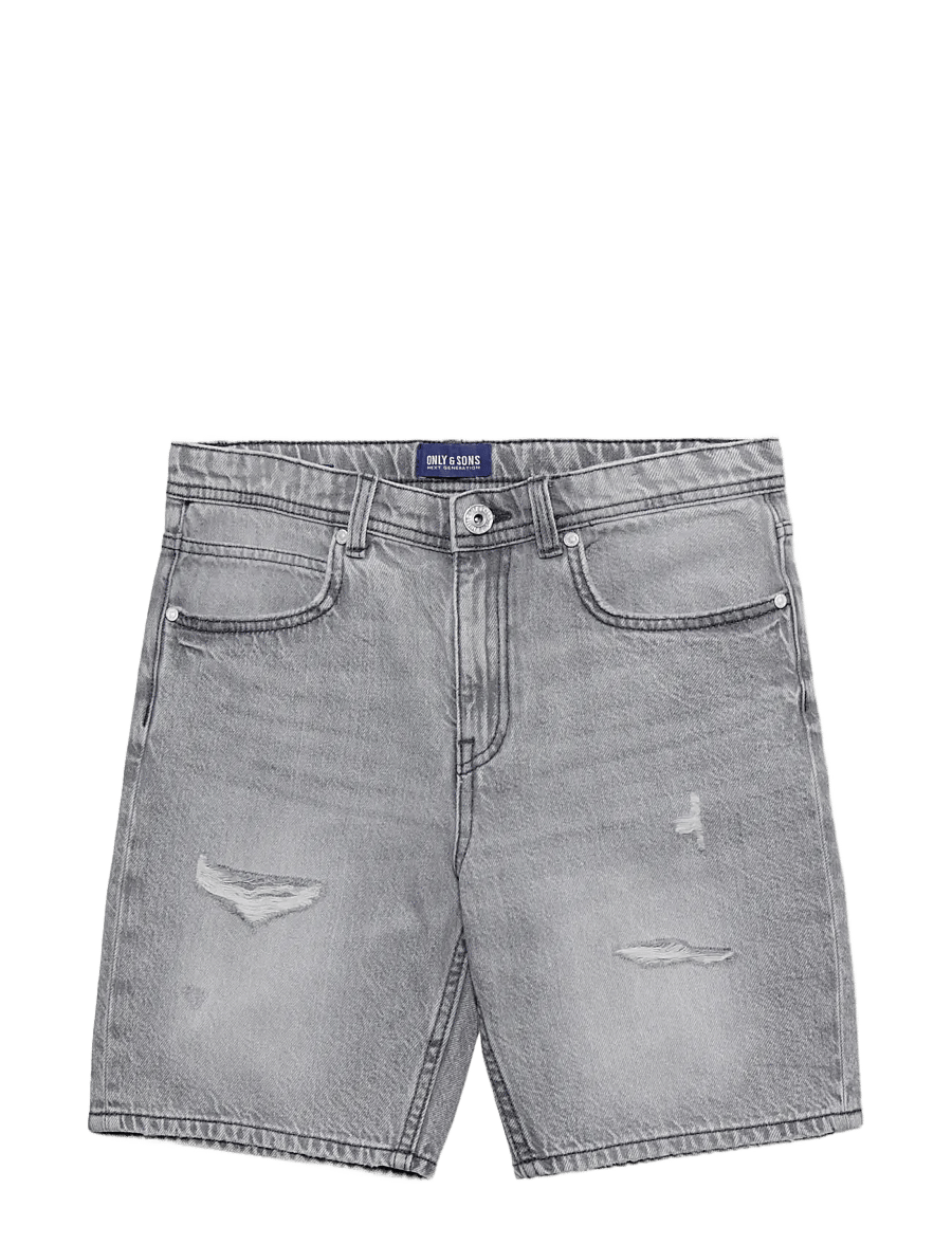 ONLY & SONS - OSJEDGE RAM LG DEST 4197 PIM DNM SHORTS - jeansshorts - light grey denim - 0