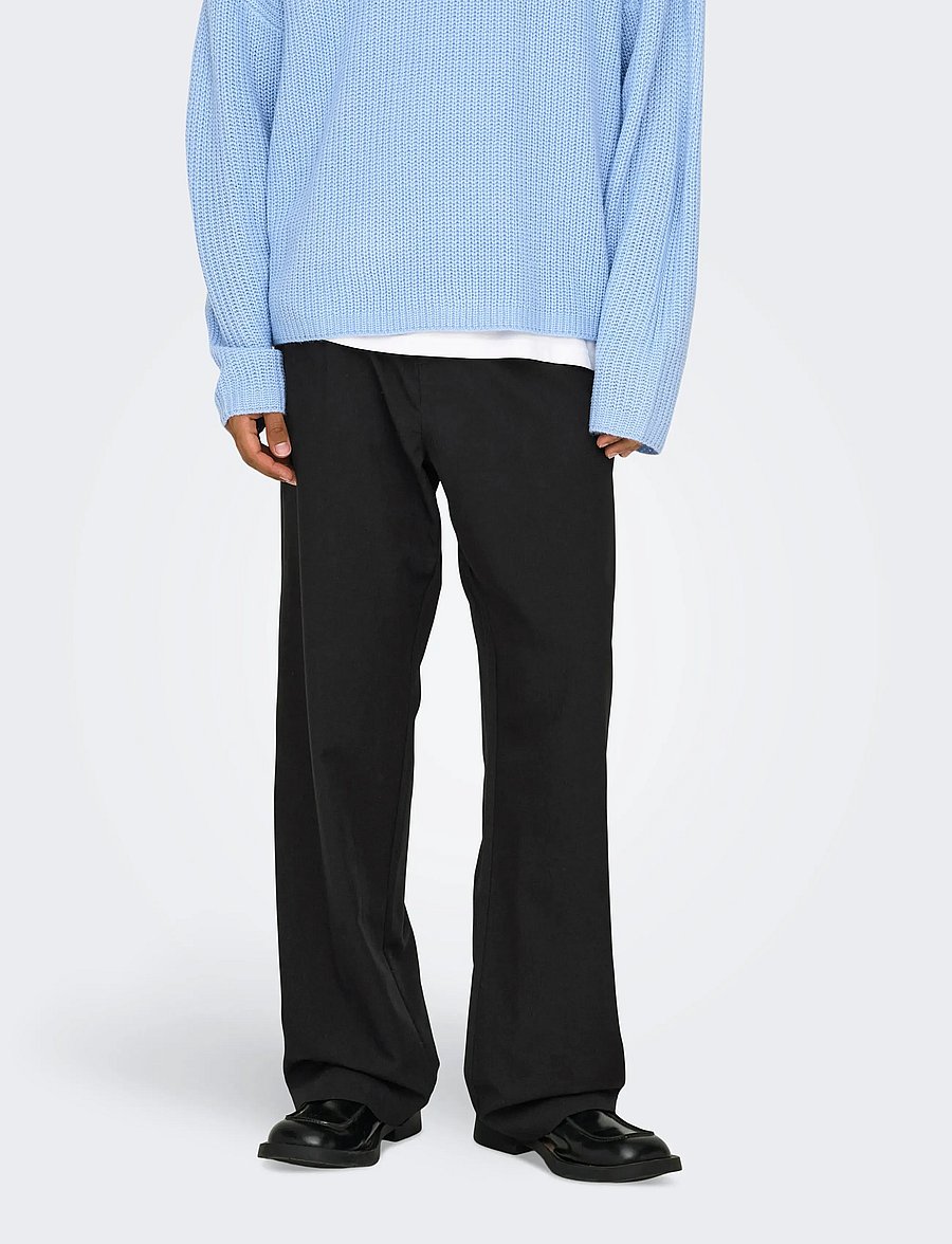ONLY & SONS - ONSJEREMY LOOSE PLEAT 0334 PANT - freizeithosen - black - 0