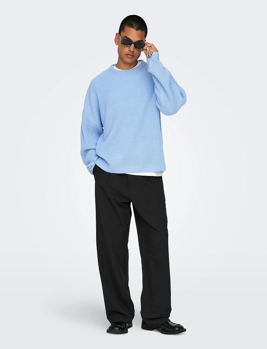 ONLY & SONS - ONSJEREMY LOOSE PLEAT 0334 PANT - freizeithosen - black - 4