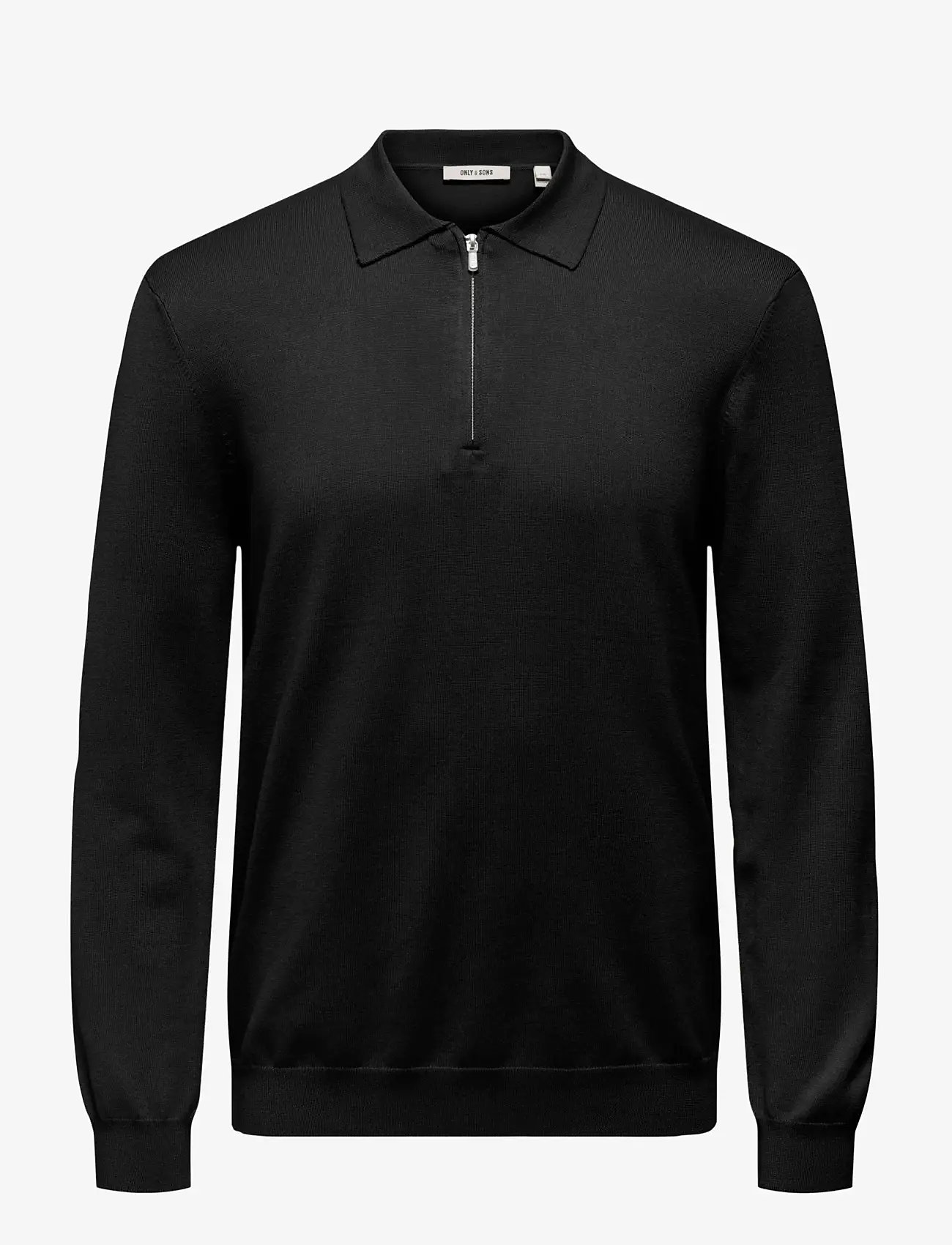 ONLY & SONS - ONSWYLER LIFE REG 14 HALF ZIP POLO KNIT - polostrik - black - 0