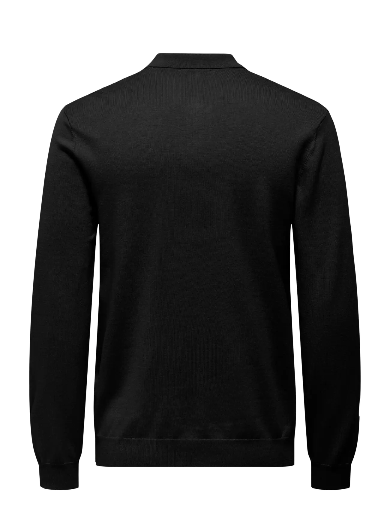 ONLY & SONS - ONSWYLER LIFE REG 14 HALF ZIP POLO KNIT - pikkade varrukatega kootud polosärgid - black - 1