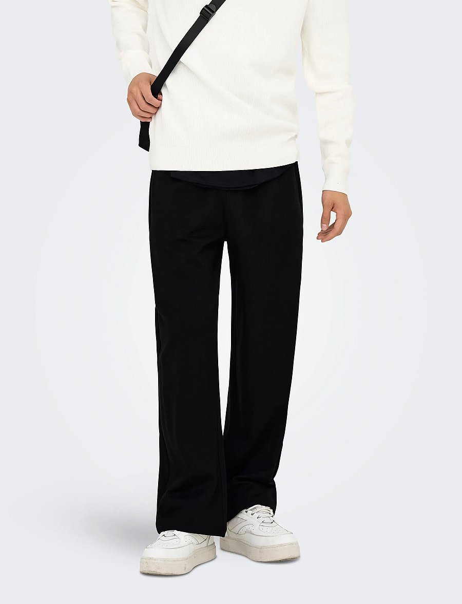 ONLY & SONS - ONSJAKES 0339 LOOSE STR PANT FRML NOOS - casual bukser - black - 4