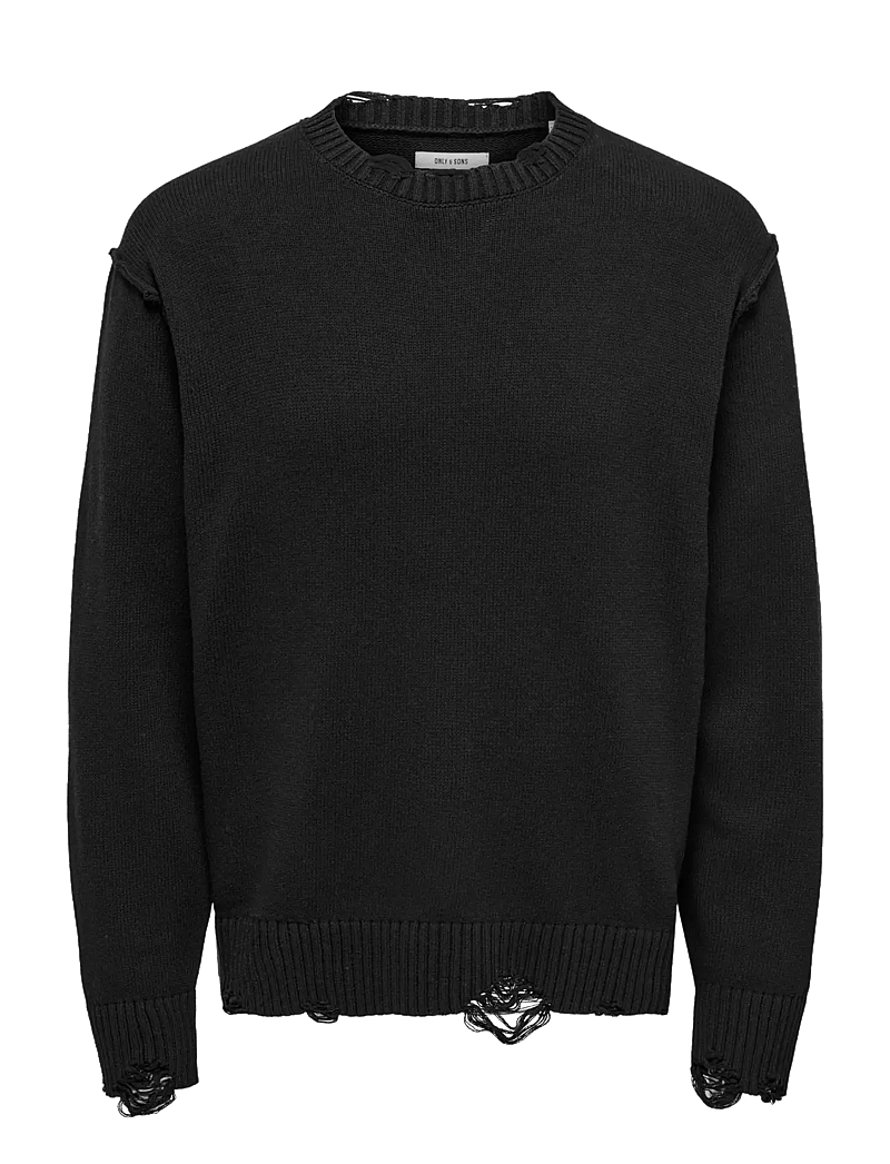 ONLY & SONS - ONSTUNE RLX LS CREW NECK KNIT LIFE - adījumi ar apaļu kakla izgriezumu - black - 1