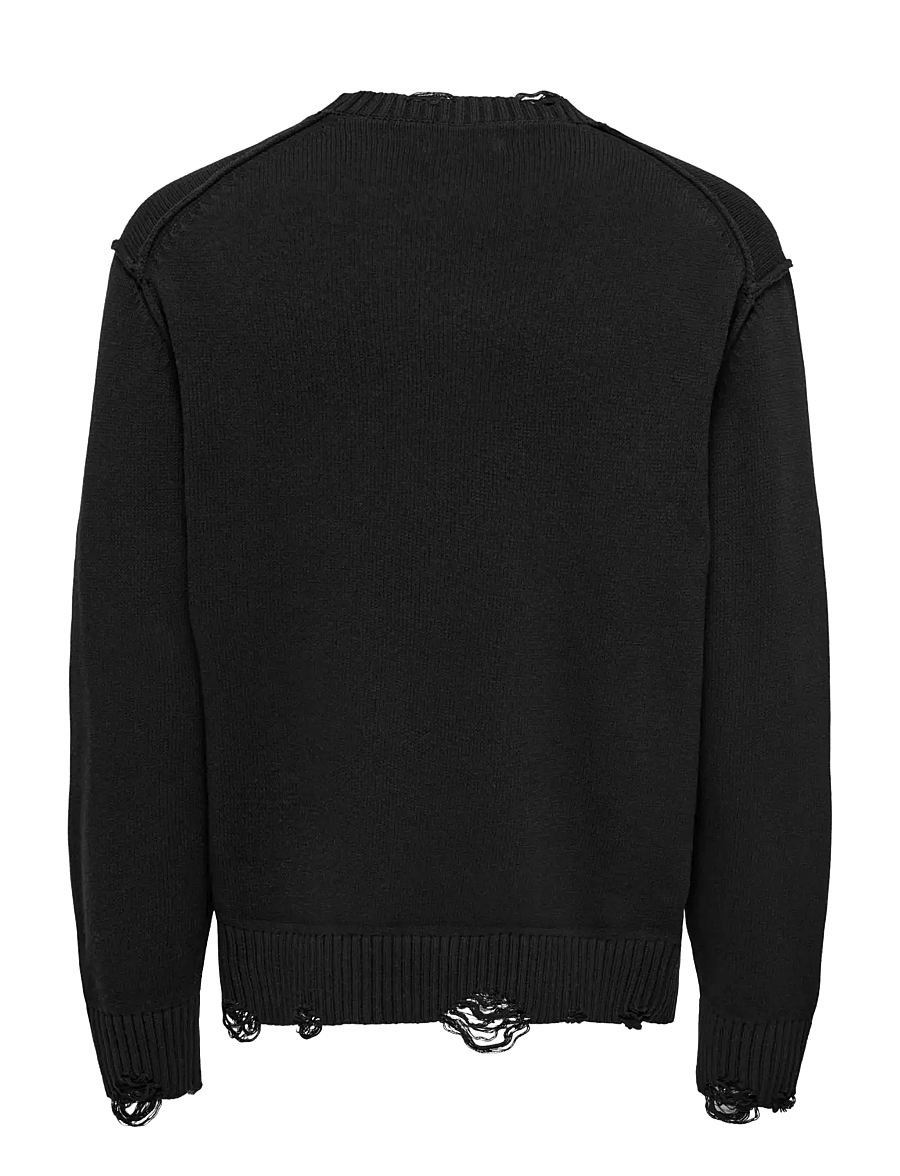 ONLY & SONS - ONSTUNE RLX LS CREW NECK KNIT - Ümmarguse kaelusega kudumid - black - 2