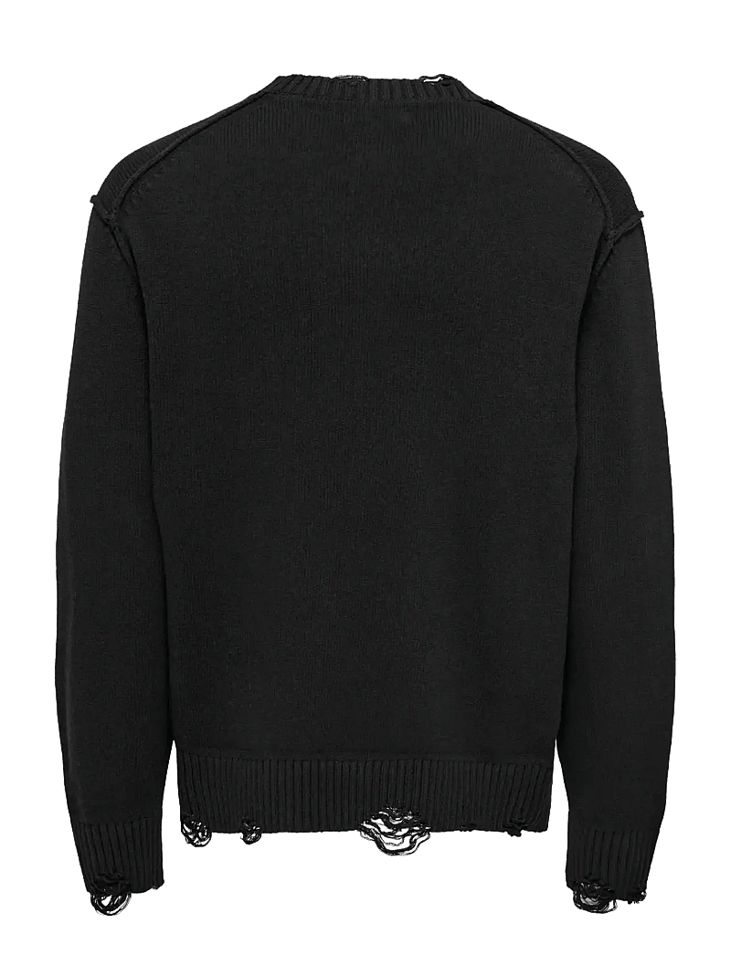 ONLY & SONS - ONSTUNE RLX LS CREW NECK KNIT LIFE - adījumi ar apaļu kakla izgriezumu - black - 3
