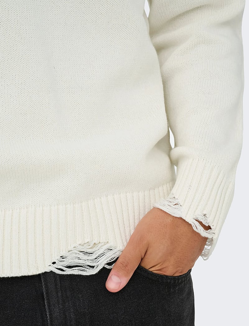 ONLY & SONS - ONSTUNE RLX LS CREW NECK KNIT LIFE - rundhals - cloud dancer - 4