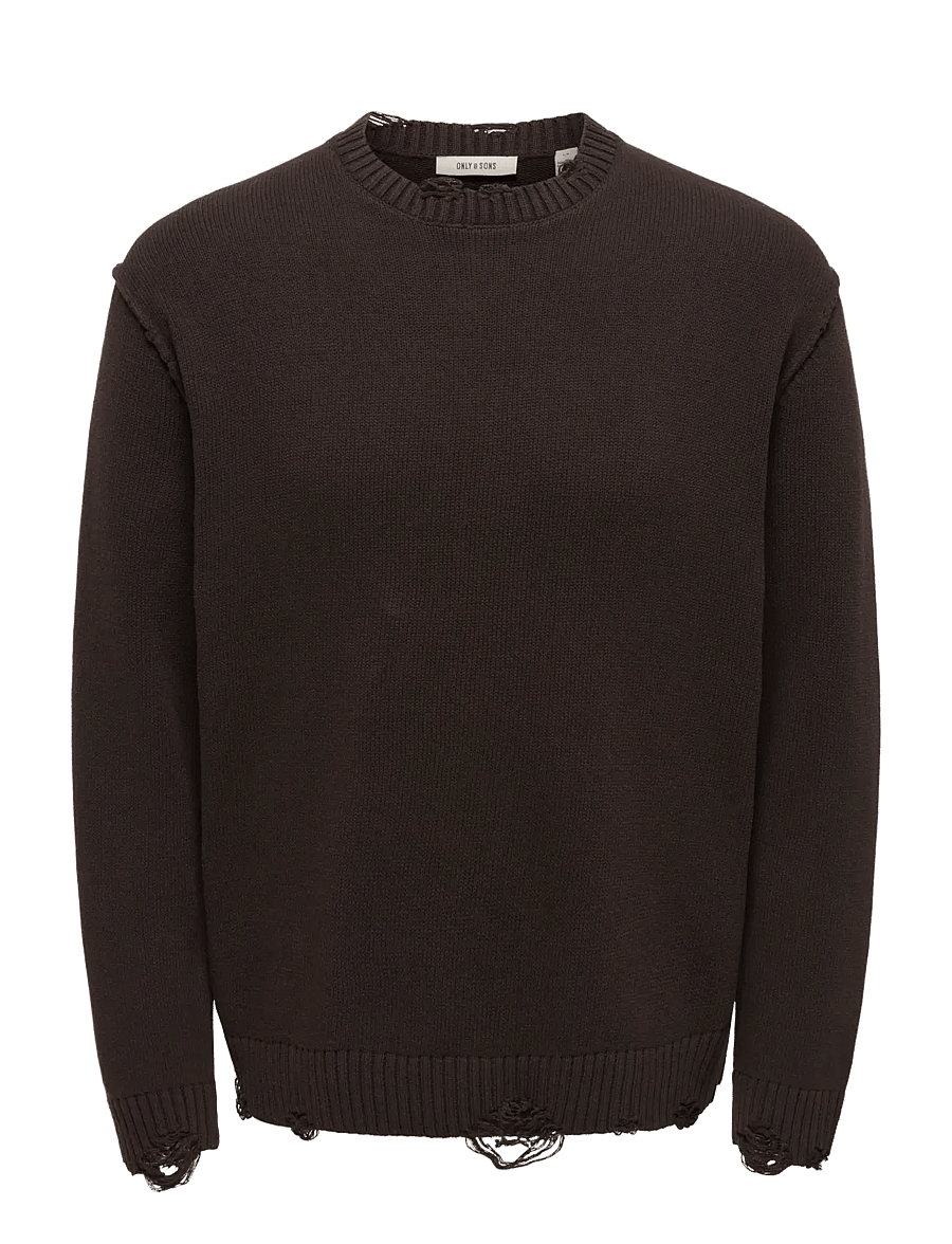 ONLY & SONS - ONSTUNE RLX LS CREW NECK KNIT - rundhals - coffee bean - 0
