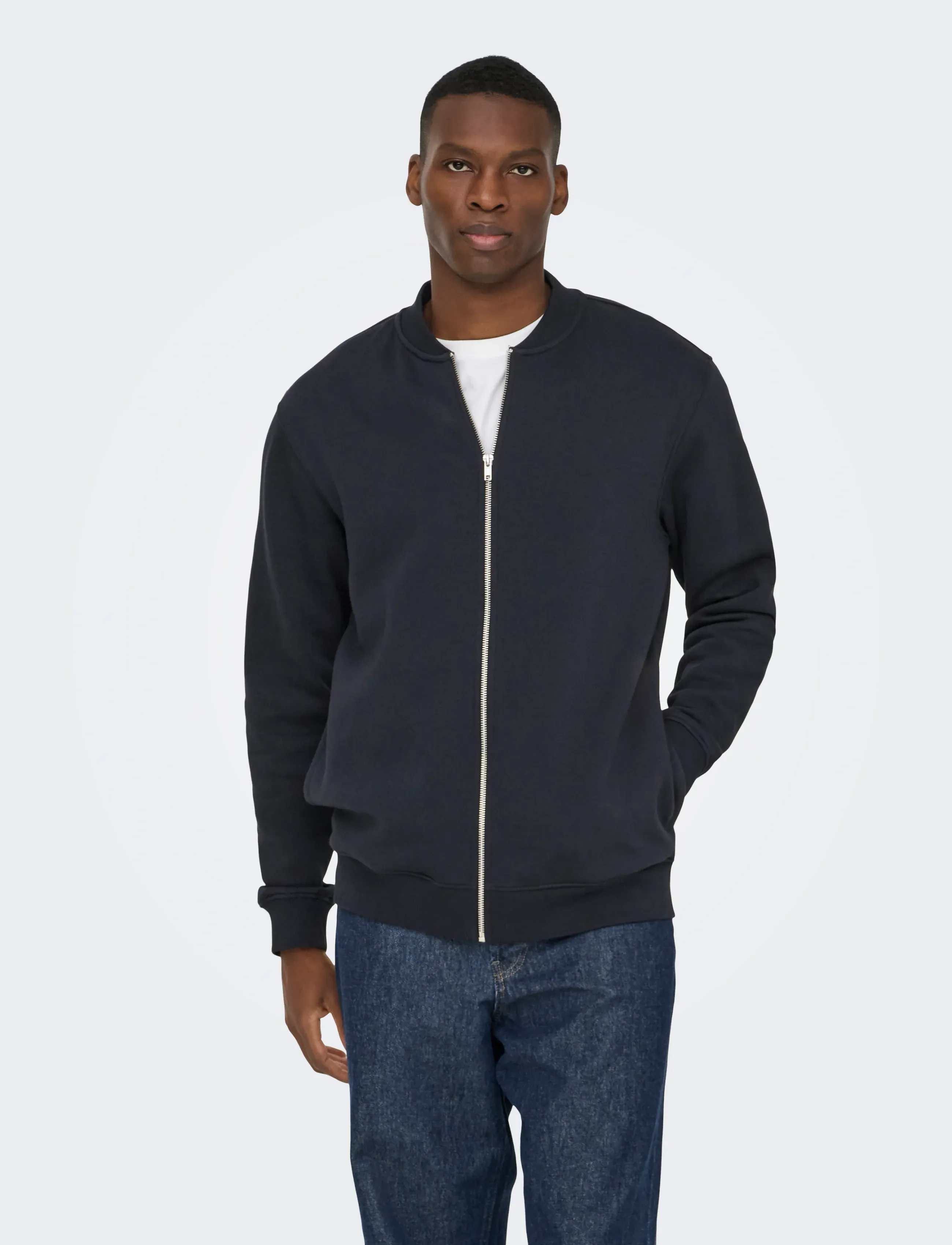ONLY & SONS ONSCERES REG ZIP BOMBER JCK NOOS - Õueriided - BLACK / black