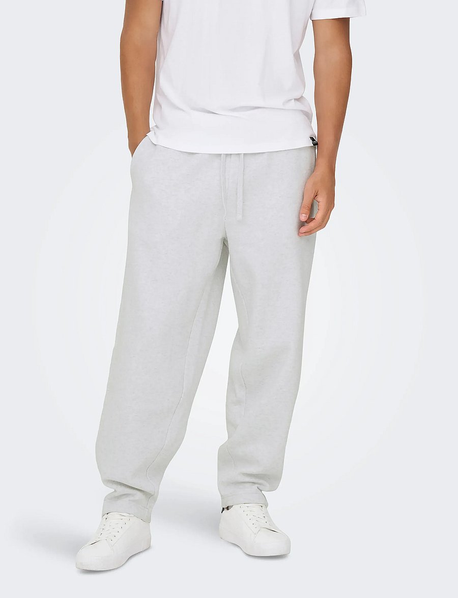 ONLY & SONS - ONSCERES WIDE PANT NOOS - kollektionen - super light grey melange - 0