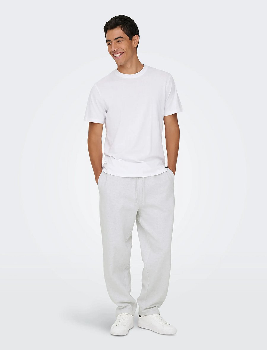 ONLY & SONS - ONSCERES WIDE PANT NOOS - kollektionen - super light grey melange - 4