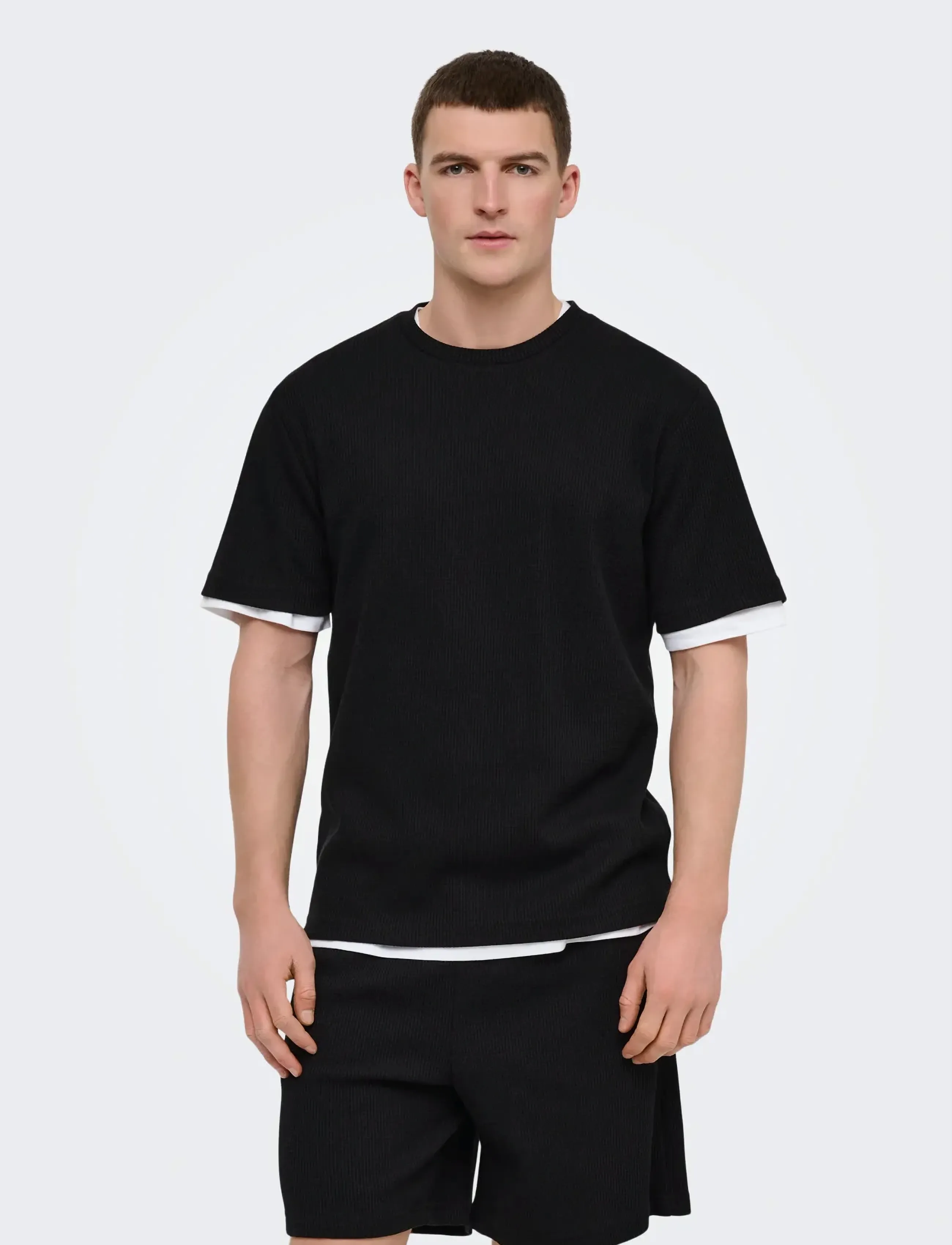 ONLY & SONS ONSTOBIE REG SS TEE NOOS - T-särgid - BLACK / black