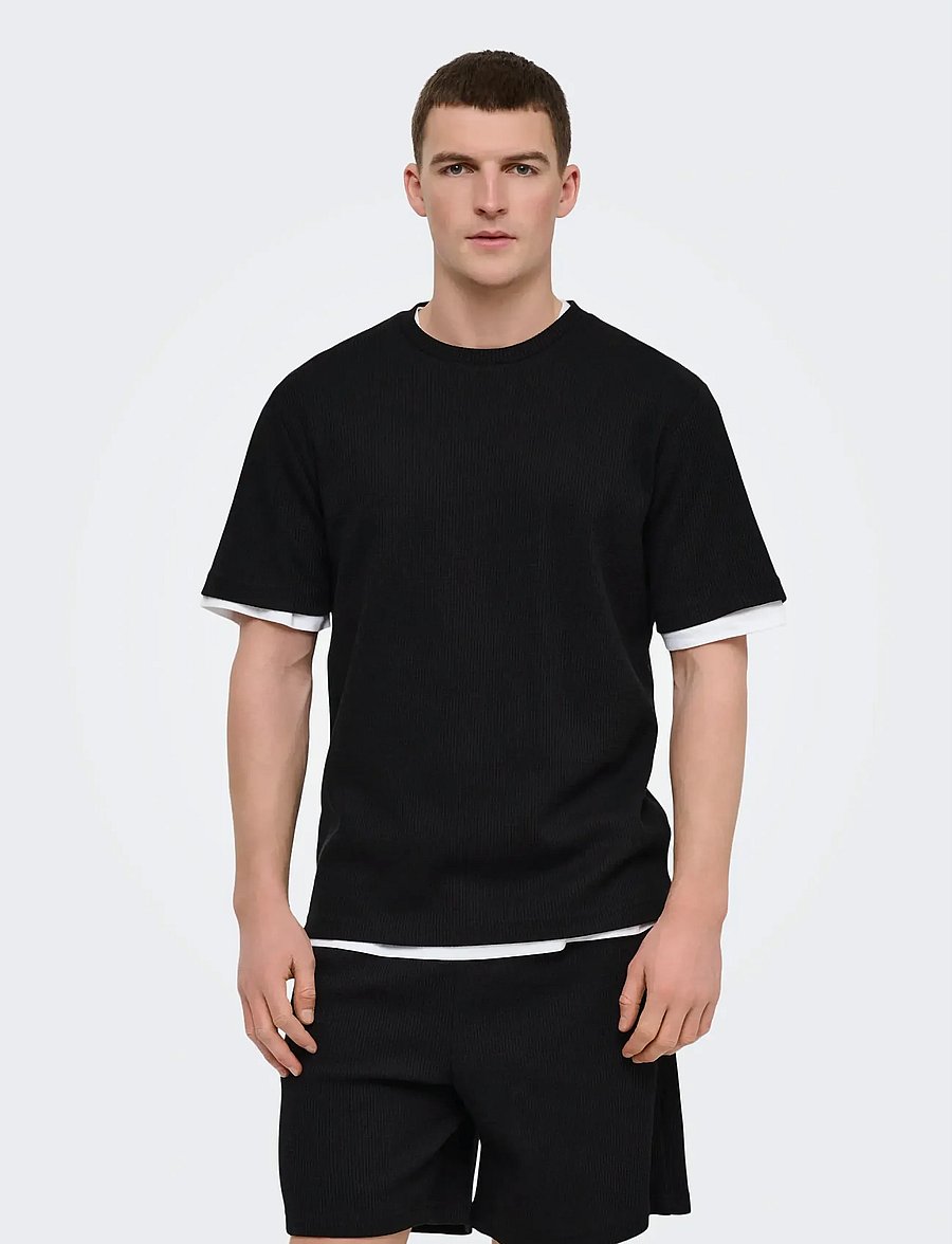 ONLY & SONS - ONSTOBIE REG SS TEE NOOS - kurzärmelige t-shirts - black - 0