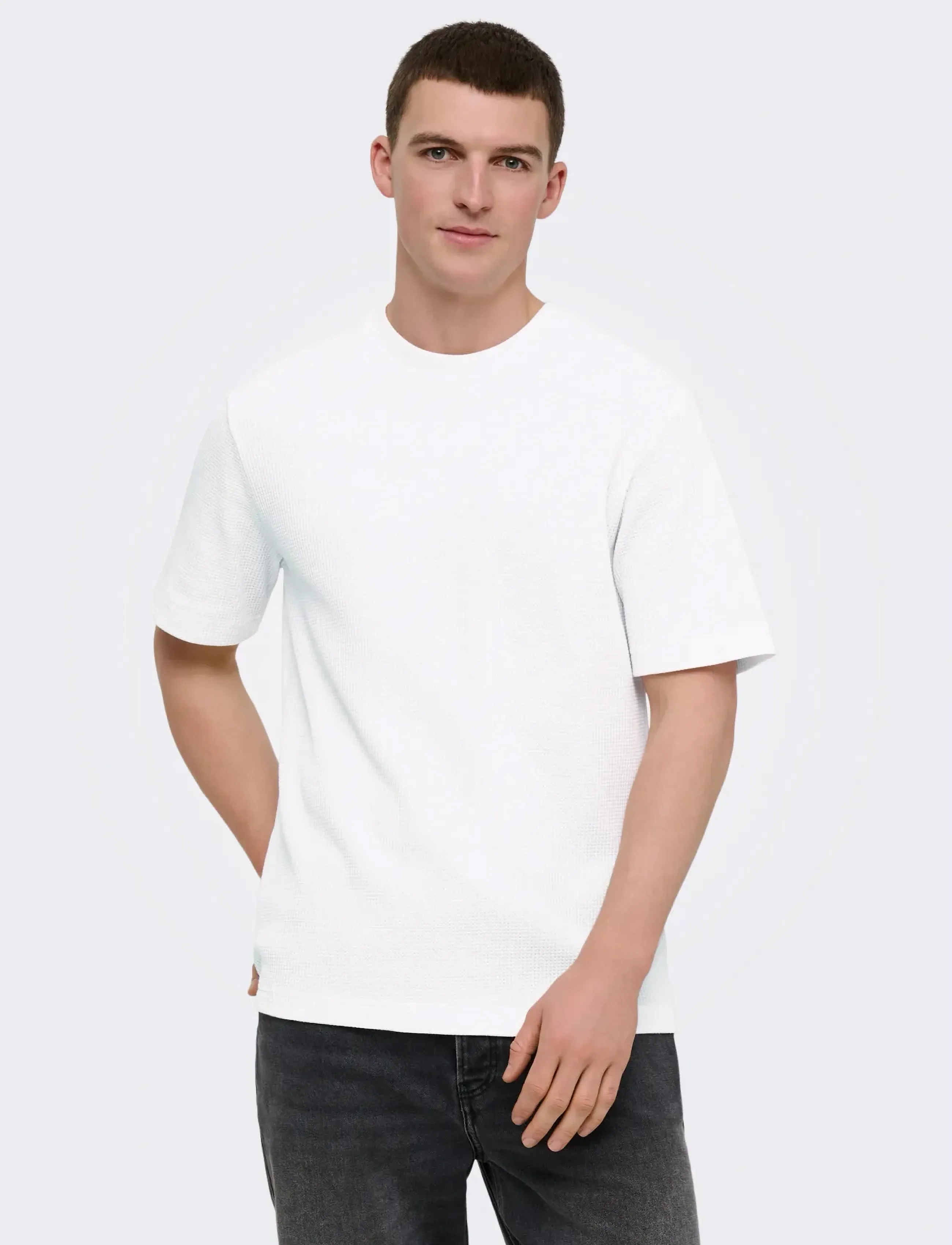 ONLY & SONS Onstobie Reg Ss Waffle Tee Noos t-shirts - bas herr – bild 5