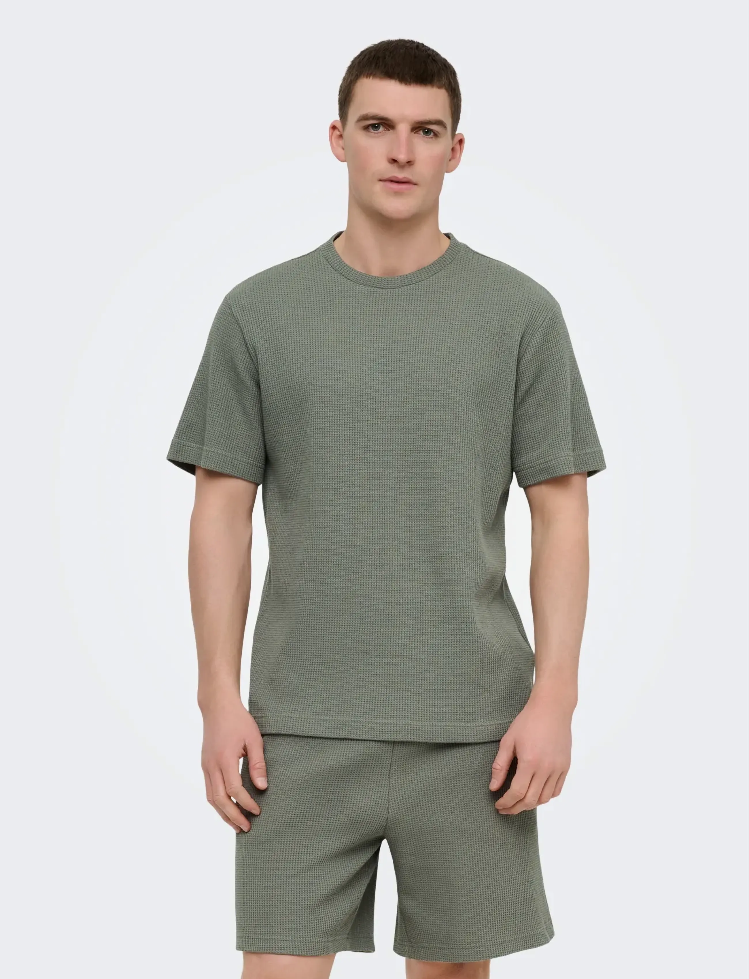 ONLY & SONS ONSTOBIE REG SS TEE NOOS - T-Shirts - CASTOR GRAY / khaki/green