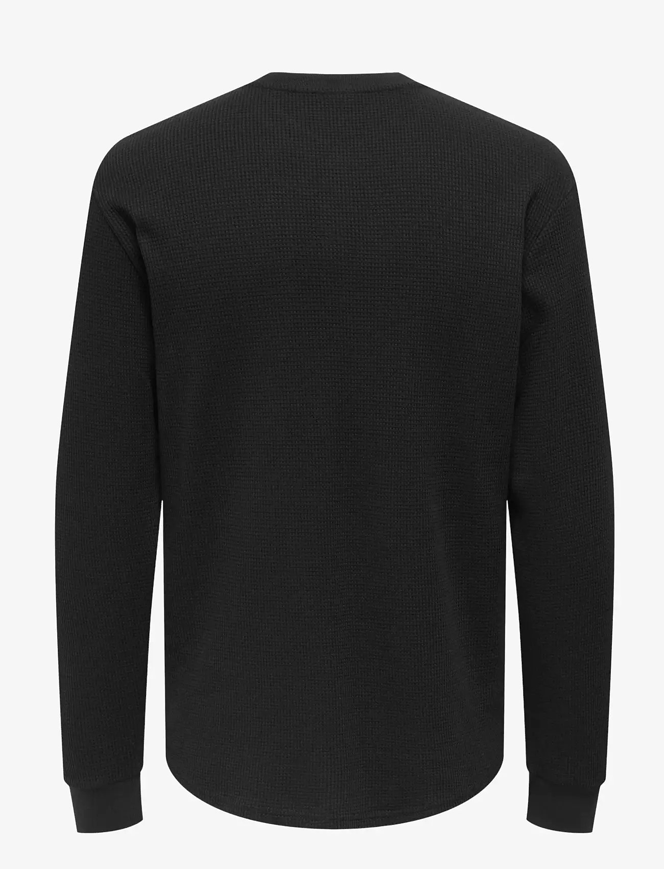 ONLY & SONS - ONSTOBIE REG LS HENLEY TEE NOOS - herbstliche kleidung - black - 1