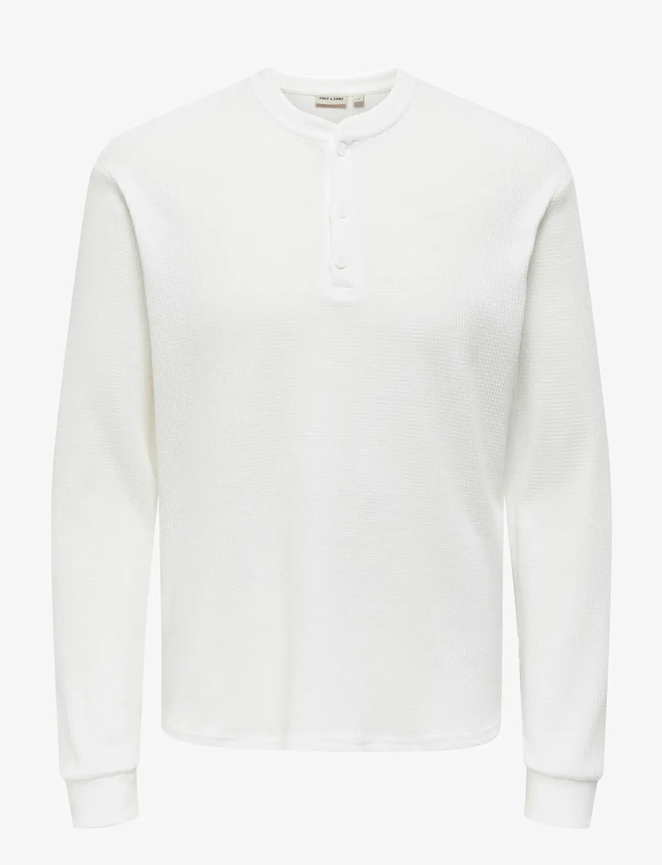 ONLY & SONS - ONSTOBIE REG LS HENLEY TEE NOOS - herbstliche kleidung - bright white - 0