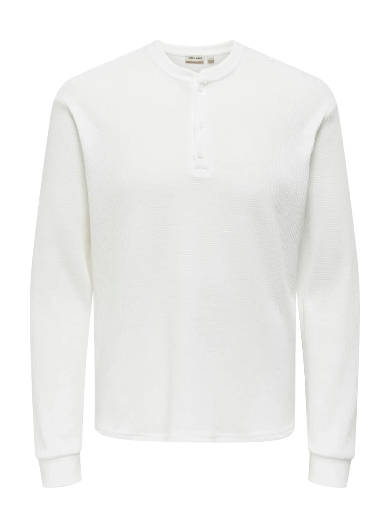 ONSTOBIE REG LS HENLEY TEE NOOS - BRIGHT WHITE