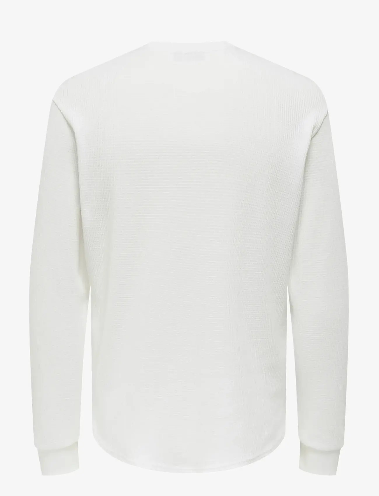 ONLY & SONS - ONSTOBIE REG LS HENLEY TEE NOOS - herbstliche kleidung - bright white - 1