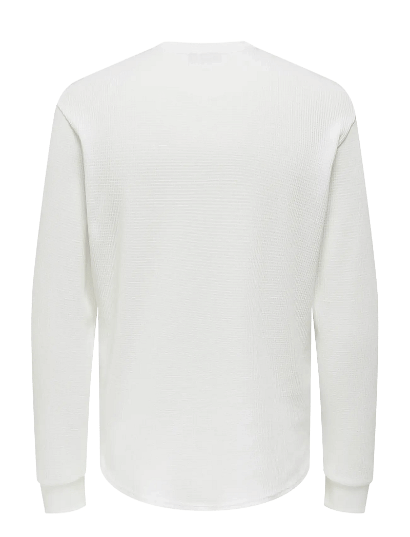 ONLY & SONS - ONSTOBIE REG LS HENLEY TEE NOOS - långärmade t-shirts - bright white - 2