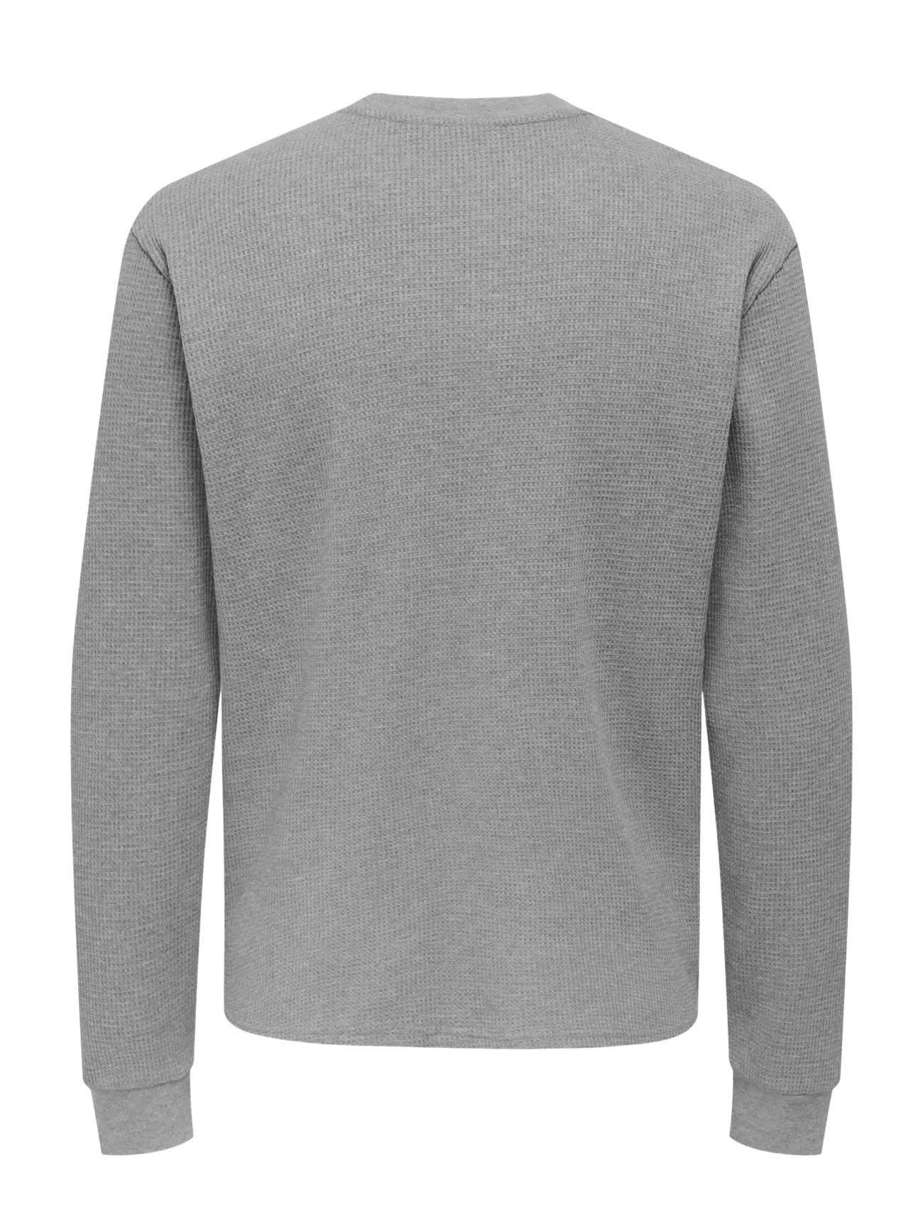 ONLY & SONS - ONSTOBIE REG LS HENLEY TEE NOOS - long-sleeved t-shirts - light grey melange - 1